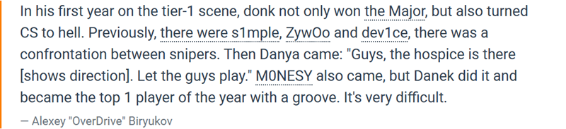 OD：在m0NESY 14岁的时候差点签下他，donk打破了CS格局