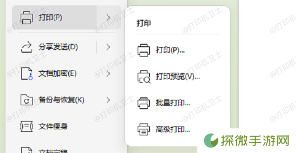 调整软件打印设置