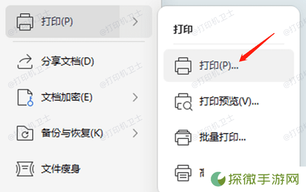 从Excel菜单中进入打印预览