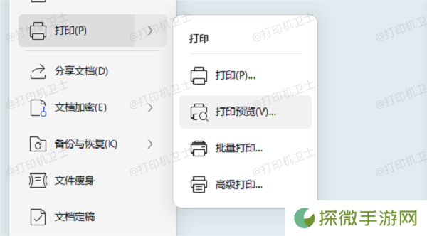 Microsoft Word中的打印预览
